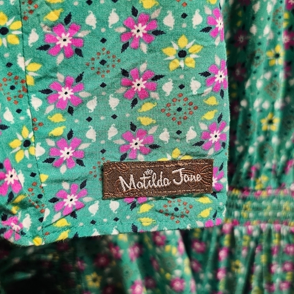 Matilda Jane Age Of Aquarius Floral Long Sleeve Peasant Dress Large Cottagecore - Picture 9 of 10